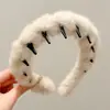 Faixa de cabelo de pelúcia para mulheres, faixa de cabelo para lavar o rosto, novo estilo outono/inverno com dentes antiderrapantes, topo alto, acessório de cabelo moderno e de alta qualidade
