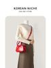 Nova moda all-match bonito arco bowling saco coreano nicho design portátil ombro crossbody saco para mulheres