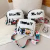 Bolso de mujer con estampado de dibujos animados, bonito y divertido bolso cuadrado pequeño, a la moda, suave y bandolera para chica, 2024
