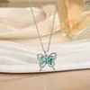 Collar de Mariposa de Cristal Dulce Elegante para Mujer Lujo Accesible Estilo Ins Nicho Gama Alta Popular Cadena para Clavícula Collar al por Mayor