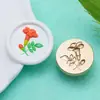 Cabezas de Sellos de Cera Serie Floral en Relieve, Diseños Artísticos de Plantas, Cerezo, Crisantemo Silvestre, Cabezas de Sellos de Cera de Latón Macizo al por Mayor