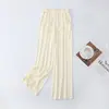 Pantalones de modal a rayas de pierna ancha de verano finos y frescos pantalones casuales para casa pantalones de pijama talla grande versátiles pantalones holgados