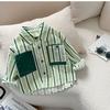 Camisa para Niño Primavera 2025 Nueva Abrigo Infantil Top de Manga Larga para Bebé Camisa Infantil Primavera y Otoño Rayada Estilo Coreano