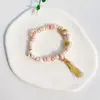 Pulsera de Cerámica Jingdezhen Nueva Pulsera de Cerámica Estilo Chino Joyería Hecha a Mano Cuerda Estilo Tíbet Puesto de Pulseras Jingdezhen