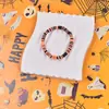 Pulseira de Argila Macia com Pingente de Caveira e Abóbora de Halloween Estilo Europeu e Americano Pulseira Colorida Mista de Bruxa Sombria e Aranha Engraçada
