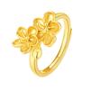 Anillo de Flor Floreciente de Plata Pura S999 de Fujian y Guangdong para Mujer, Exquisito Anillo Abierto Ajustable, Joyería de Flor de Durazno de Nicho al por Mayor