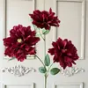 3 peonías de hibisco artificiales para decoraciones de boda, diseño de escena de banquete de compromiso, materiales de flores artificiales para manualidades, arreglos florales