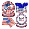 Nuevo Juego de Vajilla Desechable Temático del Día de la Independencia Americana Suministros para Fiesta Platos de Papel Desechables