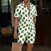 Moda Masculina 2026 Transfronteriza Conjunto a Juego de Top y Pantalones Cortos con Estampado 3D de Manga Corta