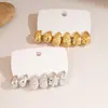Pendientes de Plata con Plisado de Aguja Europea y Americana, Pendientes de Nicho de Alta Gama, Estilo Minimalista de Moda, Pendientes Vintage