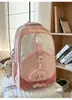 Mochila Nueva Estilo Japonés Ins de Alto Valor Estético, Colores Frescos y Dulces Bloqueados por Color para Estudiantes de Secundaria y Preparatoria, Mochila Ligera de Viaje