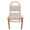 Silla de Comedor de Madera Maciza, Silla Tejida con Cuerda para Uso Doméstico, Sensación de Lujo Ligero y Alta Gama, Mesa y Silla de Comedor para Restaurante, Mesa de Centro de Ocio Estilo Mediados de Siglo, Silla de Anfitrión