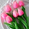 Mini Plástico PU Flor Tulipán Simulación Flor Artificial Transfronterizo Comercio Exterior Flor de Seda Boda Decoración del Hogar Fabricante de Flores Venta al por Mayor