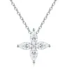 Transmisión en Vivo Venta Caliente Plata S925 Trébol de Cuatro Hojas Moissanita Collar, Lujo Ligero Diseño de Nicho Dulce Cadena para Clavícula Mayoreo