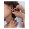 Blogger de Corea del Sur feve con aguja de plata 925 coldframe versión ancha anillo jarrón aretes aretes simples de alta gama