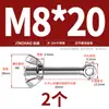 Tornillo Giratorio de Acero Inoxidable 304 + Juego de Tuerca Mariposa Tornillo Giratorio Roscado Ojo de Pez M5M6M8M10M12Mm