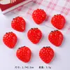 Parche de fresa de resina de simulación, accesorios de joyería DIY, horquilla, accesorios para la cabeza DIY
