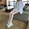 Calcetines de rejilla sexys de luna para mujer, calcetines largos y finos de otoño, medias de seda antigancho, hermosos calcetines para las piernas.