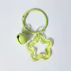 Chaveiro Colorido de Acrílico Transparente com Argola de Estrela Sino Fofo Miçanga DIY para Mochila Chaveiro
