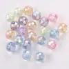 Cuentas de esquina transparentes de colores de 16 mm de alto, cuentas redondas acrílicas, cuentas sueltas multifacéticas, accesorios para pulsera DIY, cadena de teléfono móvil