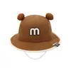 Sombrero de Pescador para Bebé al por Mayor, Lindo Sombrero de Sol con Doble Bola, Versátil Sombrero de Cubo con Letra m, Sombrero Transfronterizo para Niños