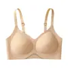 Roupa íntima feminina de gel transparente confortável para primavera e verão, sem costura, sem aro de aço, confortável, com suporte de elevação macio, com bojo fixo