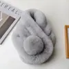 Bufanda de Lana de Conejo Perezoso Imitación Bufanda con Cuello de Lana Bufanda para Mujer Otoño e Invierno Cálida Estilo Coreano Versátil Bufanda de Felpa Engrosada de Tres Tubos Bufanda