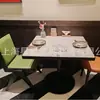 Tienda de Té de Leche para Snacks Combinación de Mesa y Silla de Madera Maciza Cabina de Casa de Té Sofá Mesa y Silla de Pared para Restaurante Cabina Silla de Cafetería
