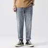 Calça Harem Tapered Masculina 2024 Novo Verão Alta Qualidade Marca Americana High Street Moda Solta Elástica Versátil Calça Longa