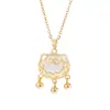 TOHM Collar Retro Xiangyun para Mujer Todo Fósforo Cadena para Clavícula de Gama Alta Sin Color Joyería con Colgante de Moda para Mujer Venta al por Mayor