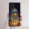 Nova Capa de Celular S25Ultra TPU Abóbora de Outono e Folhas Caducas Halloween S24 Capa Protetora S23 para S22