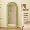Espejo de Arco de Doble Capa Moderno Simple Borde Redondeado Espejo de Piso para Probar Ropa para Niñas Recámara Arqueado Francés de Pared para Vestidor