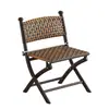 Silla Plegable, Silla de Mimbre para Ocio, Sillón Reclinable, Silla de Balcón de Plástico Rattan, Taburete Plegable para Exteriores, Taburete de Pesca con Respaldo