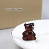 Urso Assimétrico Esculpido em Jacarandá Urso Diamante com Furo Acessórios de Brinquedo DIY Desenho Animado Fofo Pingente para Bolsa de Celular