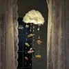 Kit de Materiales para Colgante de Carrillón de Viento de Peces Brillantes en Forma de Nube Estilo Ins Decoración Colgante Sanadora Regalo para Parejas y Mejores Amigos Regalo de Cumpleaños