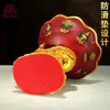 Placa de Oferta de Frutas com Símbolos Auspiciosos de Elefante Pintada em Resina de Xizang para Uso Interno, Decoração de Casa para Oferecer Frutas ao Deus da Riqueza, Ornamento de Mesa
