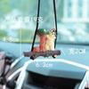 Criativo desenho animado gatinho toco coqueiro sinal espelho retrovisor do carro pingente decoração interior pingente ornamentos