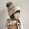 Gorro de bebé con diseño de nariz de oso, gorro tejido lindo de invierno para niños y niñas, gorro cálido para bebés y niños pequeños