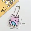 Colgante de Mascota Lindo de Dibujos Animados con Cuerda Integrada y Mosquetón, Decoración para Estudiantes Juguete Pequeño de Acrílico para DIY Muñeca