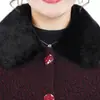 Madre de mediana edad Otoño Invierno Estilo Nuevo Chaqueta de Algodón Engrosada con Felpa Ropa Exterior Ropa para Mujeres de Mediana Edad y Mayores Chaqueta Acolchada de Algodón Cálida con Solapa Ropa de Algodón Mujer