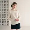 Elegante top de punto con cuello halter sin hombros y manga larga para mujer, moda versátil de nicho, adelgazante, atuendo de otoño e invierno 2219
