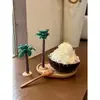 Cuenco de cáscara de coco Cuenco de cáscara de coco Vietnamita Cuchara de madera Cuenco para ensalada de frutas Cuenco para helado raspado Madera de ala de pollo