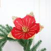 Nueva Flor de Navidad Simulada de Franela Decoración del Hogar Accesorios de Boda Flor de Franela con Polvo Dorado Accesorios de Flor Simulada para Disparos