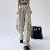 Macacão paraquedas masculino 2024 novo verão cáqui casual folgado verão high street americano calça de perna larga