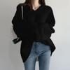 2024 Explosiones Otoño Elegante Moda Ropa de Punto Holgada con Cuello en V para Mujer Corea del Sur Nuevo Suéter Pulóver para Mujer