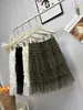Foto Real da Nova Saia Ins Estilo Coreano Super Linda Estilo Fada com Barra em Camadas e Amarração Midi da Primavera de 2026