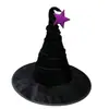 Chapéu de Bruxa de Halloween Chapéu de Bruxa de Veludo Preto Adereço de Cabeça de Mago Chapéu de Bruxa Mágico Chapéu de Festa Adereço de Cabeça