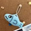 Chaveiro Peixinho Engraçado de Desenho Animado Subaquático Peixe Cinza Azul Fofo e Interessante Pingente para Mochila de Estudante Acessórios de Pingente