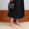 Sandalias de Cristal para Mujer Verano Nuevo Estilo Celebridad de Internet Moda Versátil Ropa de Exterior Estilo Dulce de Hada Chanclas Antideslizantes de Doble Anillo para Mujer