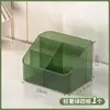 Portalápices Cosmético de Escritorio, Caja de Almacenamiento de Lujo Ligero, Cubo de Almacenamiento para Papelería, Compartimentos Trapezoidales Transparentes de Estilo Nórdico